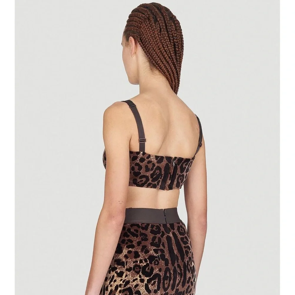 Dolce & Gabbana Animal Print Bralette Set Top & Leggin - Picture 2 of 9